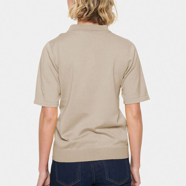 MilaSZ Polo SS Pullover, plaza taupe melange, Saint Tropez
