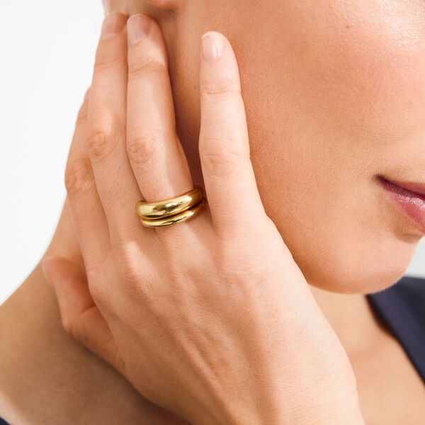 KAISYN ring 2-in-one set, gold plated, Pilgrim