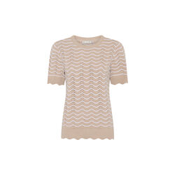 Basic Cotton Wave Knit, white/sand stripe, Micha
