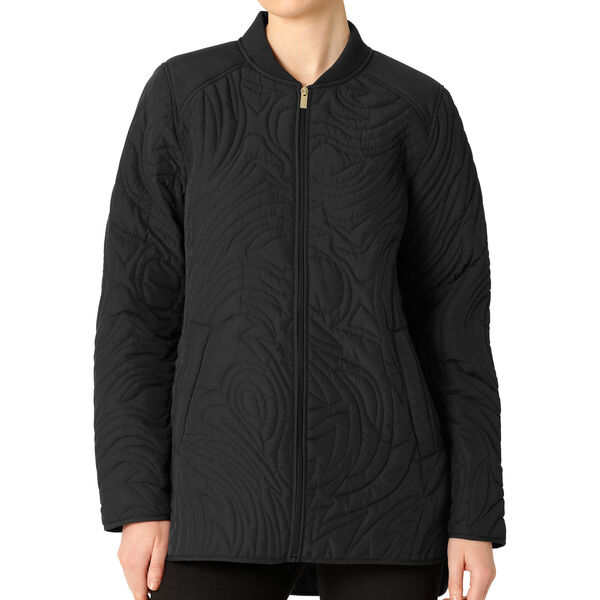 Short Quilt Jacket With Rib, black, Ilse Jacobsen Hornb&aelig;k