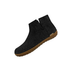 Felt Ankle Boot with Natural Rubber Sole, charcoal, Glerups