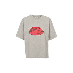 Raja Tee Red Lip, grey mel./red lip, Basic Apparel