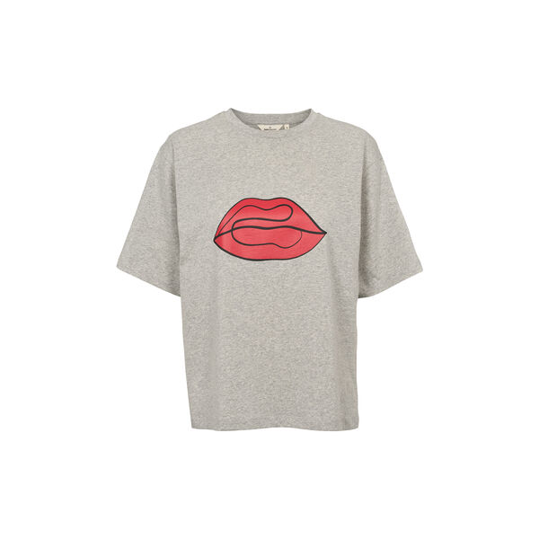 Raja Tee Red Lip, grey mel./red lip Raja Tee Red Lip, grey mel./red lip, Basic Apparel