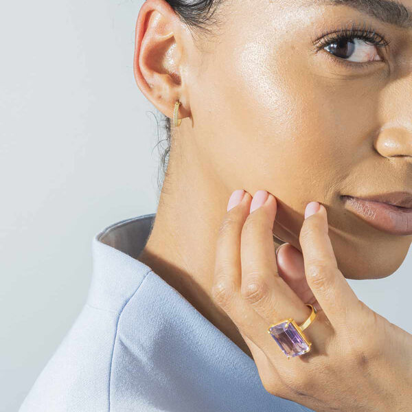 FORTUNE TELLER CREOL EARRINGS S, gold plated, House of Vincent