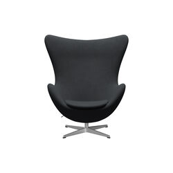 Egg™ 3316 Lounge Chair, Christianshavn 1173 grey/satin brushed aluminium, Fritz Hansen