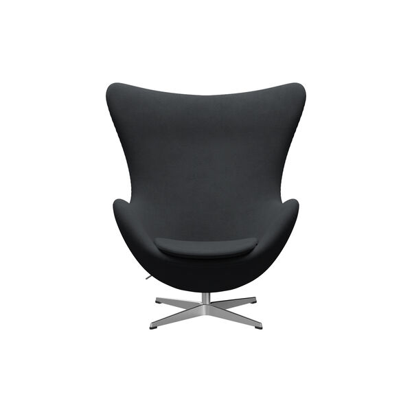 Egg™ 3316 Lounge Chair, Christianshavn 1173 grey/satin brushed aluminium, Fritz Hansen