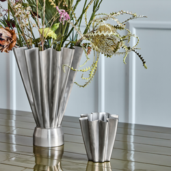 HDFlood Vase, brushed silver finish, House Doctor