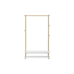 Camp Clothes Rail, white/oak, Oliver Furniture