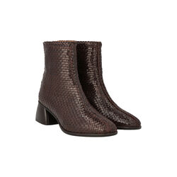 Bootie, dark brown braid, ANGULUS