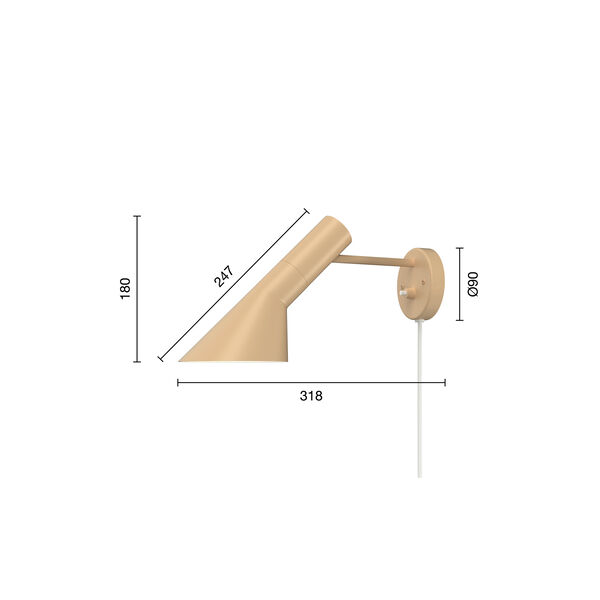 AJ Wall Lamp, warm sand, Louis Poulsen