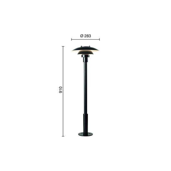 PH 3-2½ Bollard, black PH 3-2½ Bollard, black, Louis Poulsen