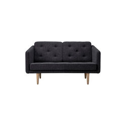 No. 1 2002 2-seater Sofa, dark grey/soap treated oak, Fredericia Furniture