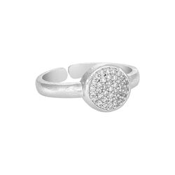 Mia ring w. zircons, silver plated, Pure by Nat