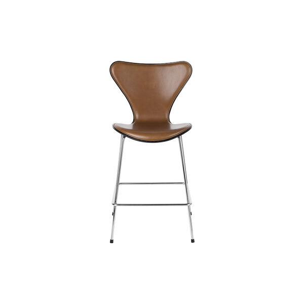Series 7™ 3187 Front Upholstered Counter Stool, Grace Walnut, Fritz Hansen
