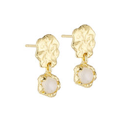 Noora post earrings, rainbow moonstone, Pure by Nat