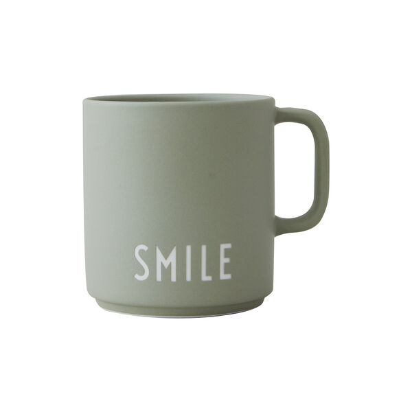 SMILE Favourite cup with handle, green, Design Letters