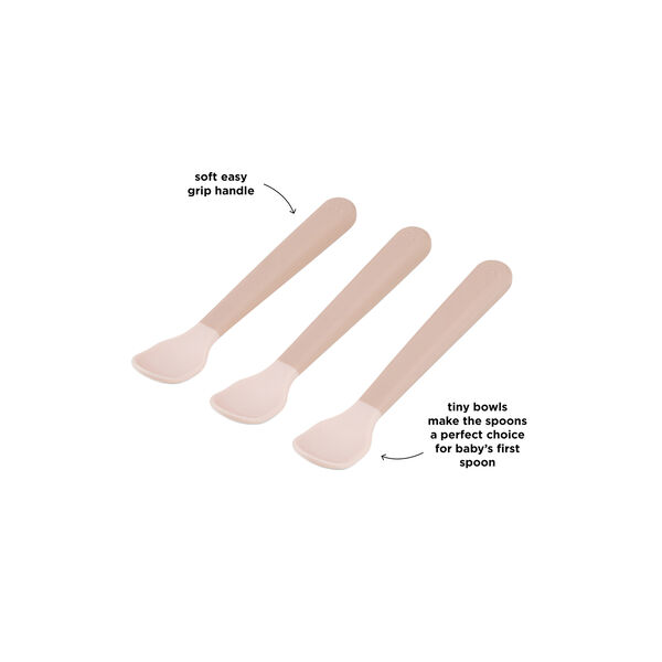 Foodie Easy-grip Baby Spoon 3-pack, powder, Done by Deer