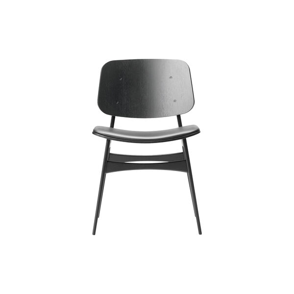 3051 S&oslash;borg Dining Chair, black lacquered oak/black, Fredericia Furniture