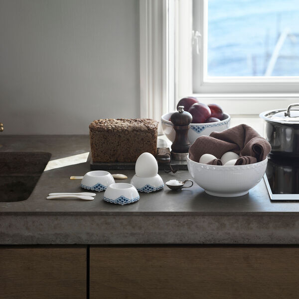 White Fluted Half Lace Bowl 110 cl, Royal Copenhagen