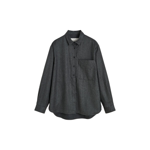 Lynette Shirt Fine Wool, dark grey, Aiayu