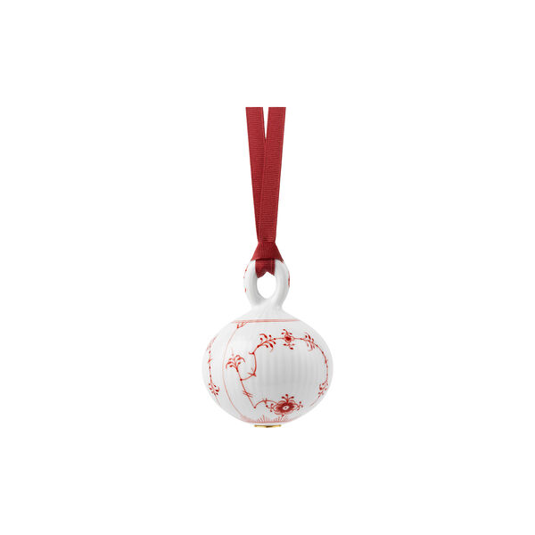 Red Fluted Plain Christmas Bauble, Royal Copenhagen