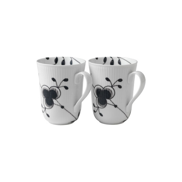 Black Fluted Mega Mug 36 cl, 2 pcs, Royal Copenhagen