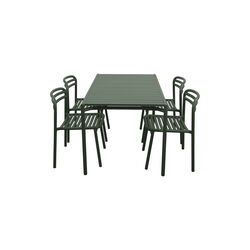 Bliss Dining Table Rectangular incl. 4 Bliss Chairs, dark green, Cane-line