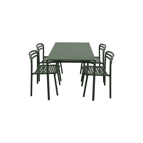 Bliss Dining Table Rectangular incl. 4 Bliss Chairs, dark green, Cane-line
