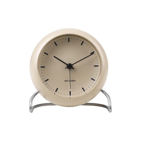 City Hall Table Clock, sandy beige, Arne Jacobsen Clocks