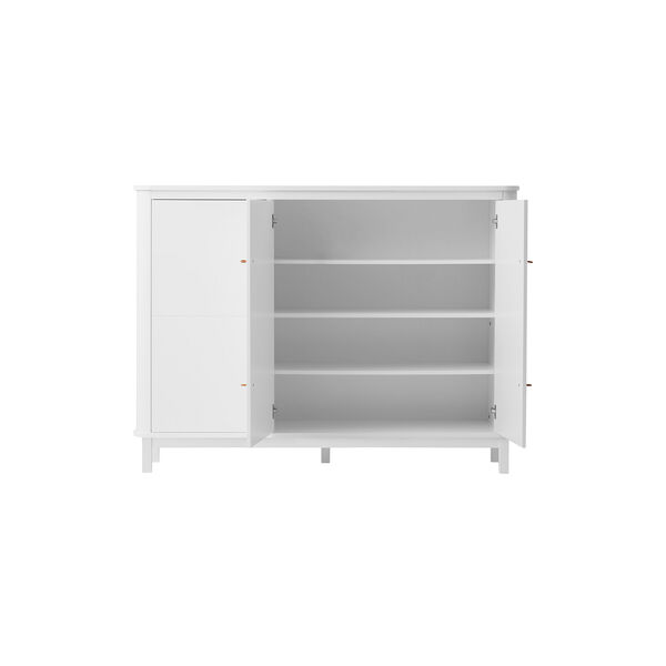Wood Multi Cupboard 3 Doors, white, Oliver Furniture
