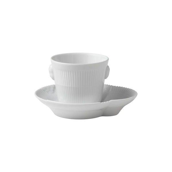 White Elements Espresso Cup with Saucer 9 cl, Royal Copenhagen
