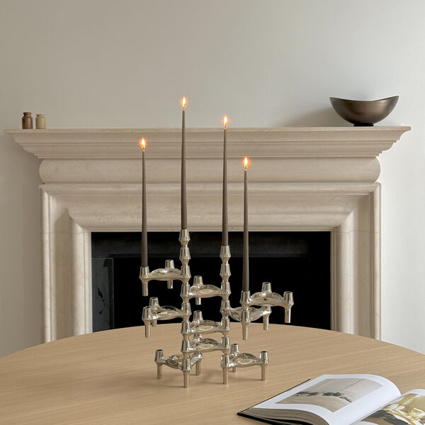 STOFF Nagel BMF candle holder 3 pcs, chrome, STOFF Nagel