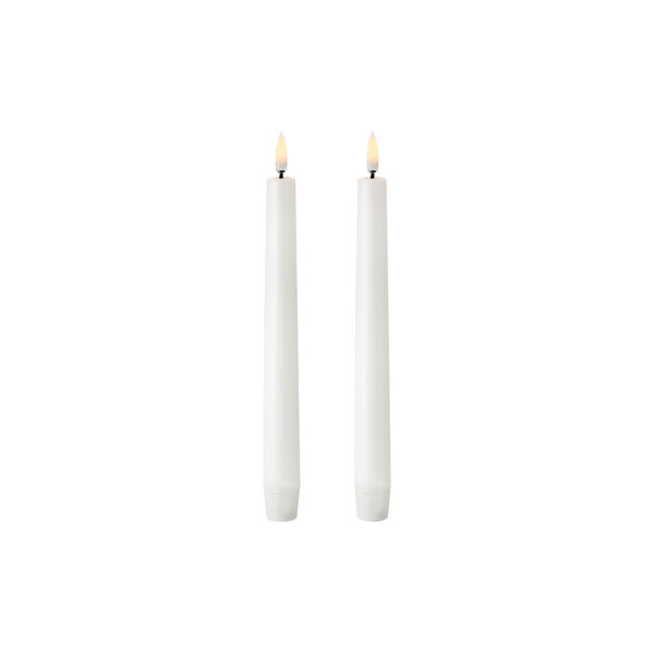 LED Classic Taper Candle 20 cm 2 pcs, nordic white, Uyuni Lighting