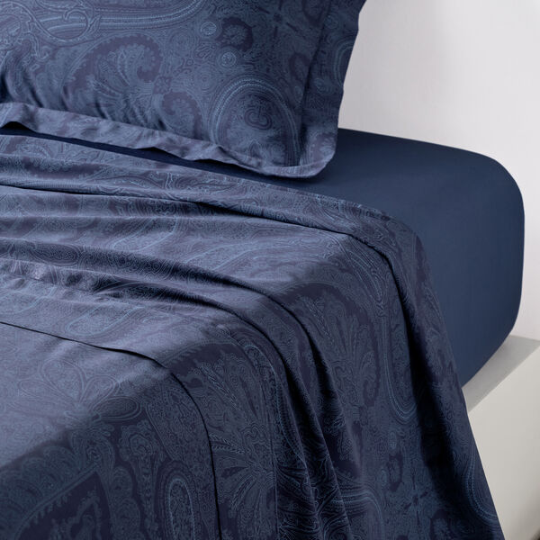 Doncaster Flat Sheet, navy, Ralph Lauren Home