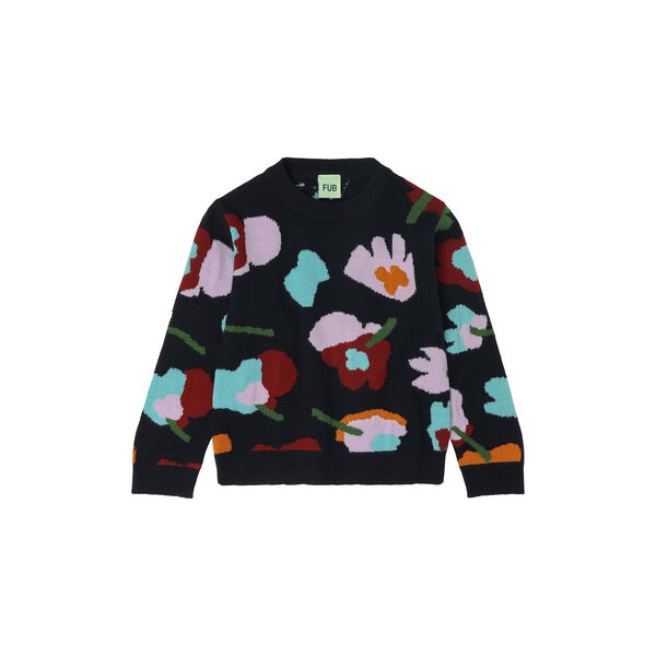 Jaquard Sweater, dark navy, FUB