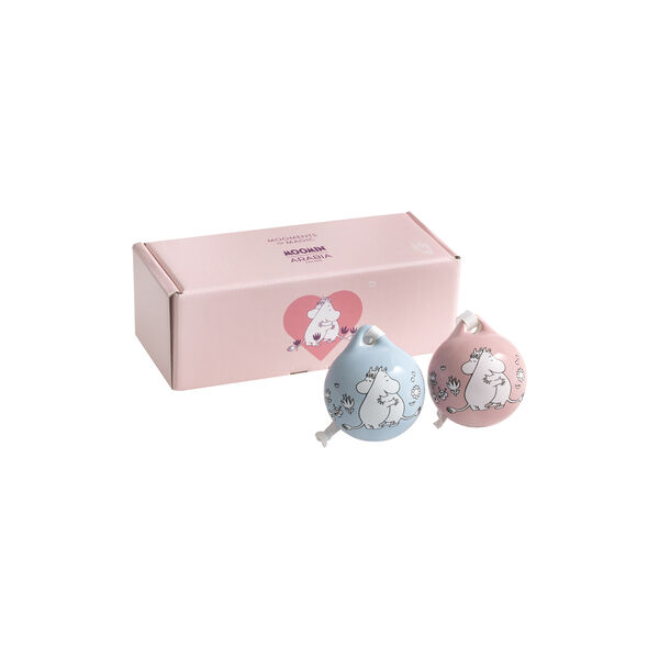 Moomin Bauble 2 pcs | Love | Pink & Blue, Moomin Arabia