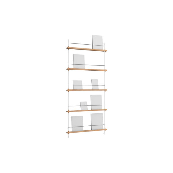 Magazine Shelving Tall, oak/white, MOEBE
