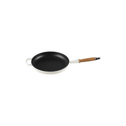 Signature cast iron frying pan with wooden handle &Oslash; 28 cm, meringue, Le Creuset