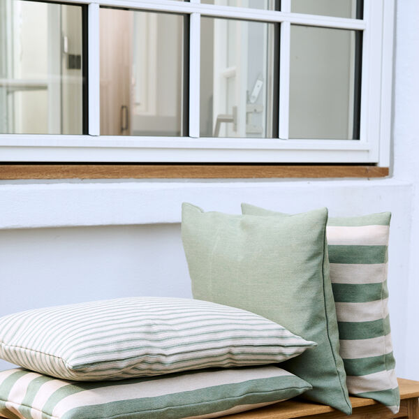 Outdoor Stripe Cushion, green, Compliments