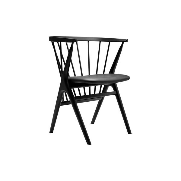 Sibast No 8 Dining Chair, black lacquered beech/black, Sibast Furniture