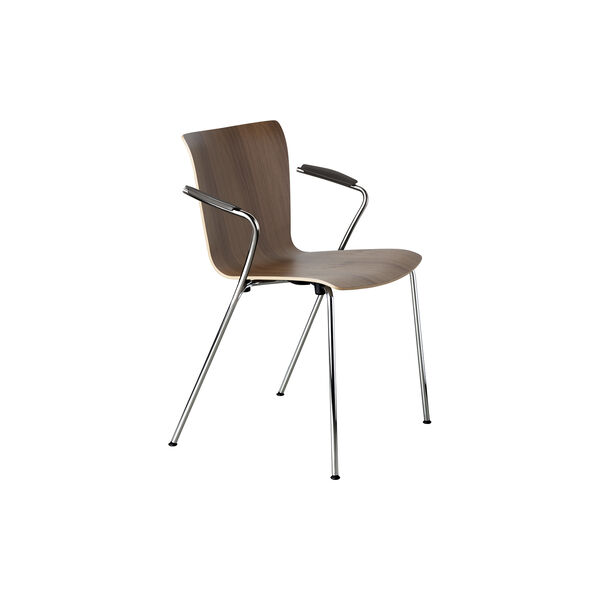 VM111 Vico Duo Dining Chair, lacquered walnut/chrome, Fritz Hansen
