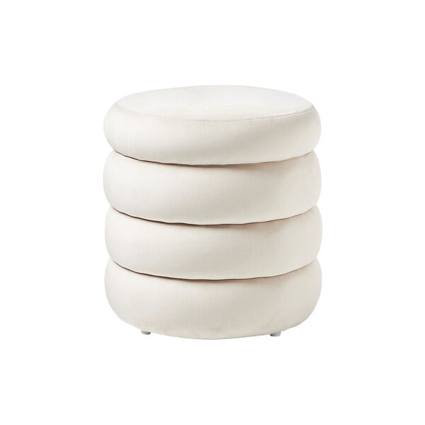 Alto Pouf with Storage Space, feather off white, Westwing Collection