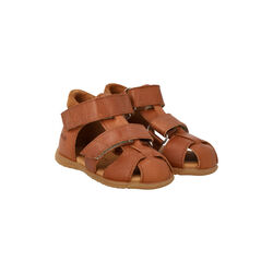 Sandal with Double Velcro, cognac, ANGULUS