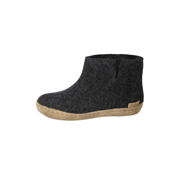 Felt Ankle Shoe Junior, charcoal Felt Ankle Shoe Junior, charcoal, Glerups