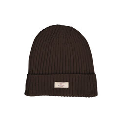 Cotton Knitted Classic Beanie, dark brown, Copenhagen Colors Organics