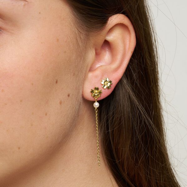 Poppy pearl earrings, silver plated, Pure by Nat