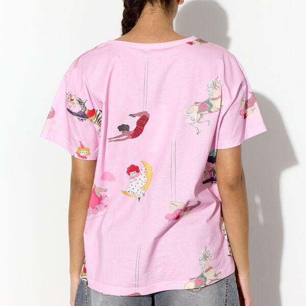 Mirage T-shirt, pink showstopper art print, HUNK&Oslash;N