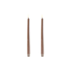 LED Classic Taper Candle 25 cm 2 pcs, sandstone, Uyuni Lighting