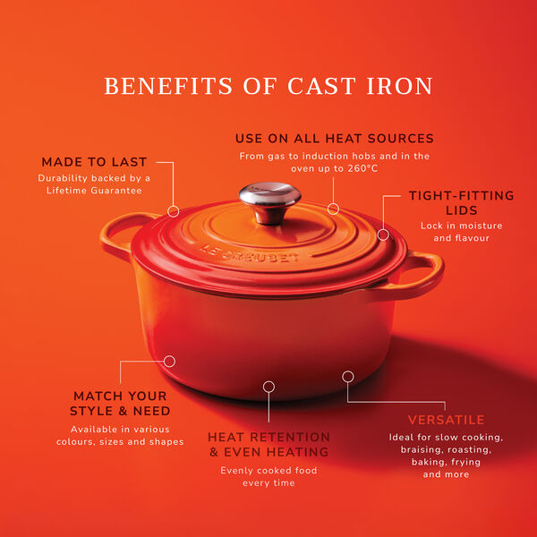 Signature round cast iron pot &Oslash; 26 cm, volcanic, Le Creuset
