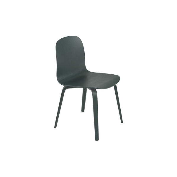 Visu Chair with Wood Base, dark green, Muuto